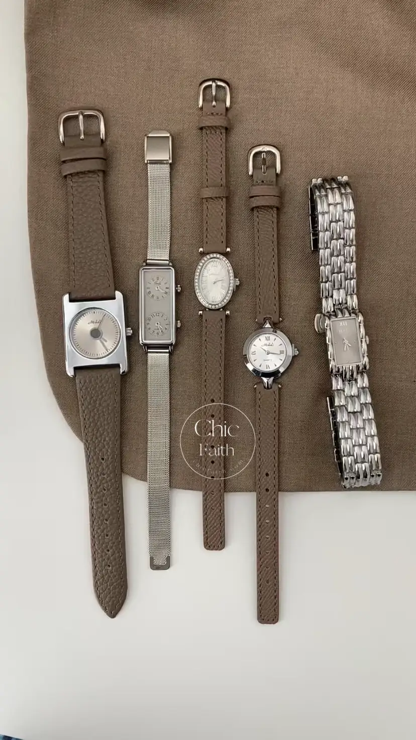 Silver and brown vintage ladies watches collection