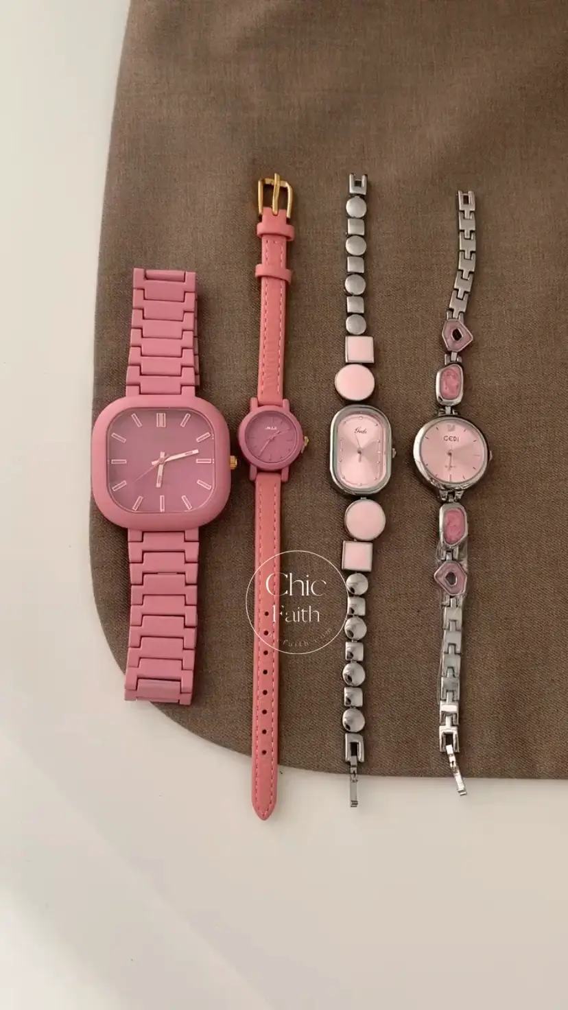 Pink Elegant Ladies Watch Collection Pictures