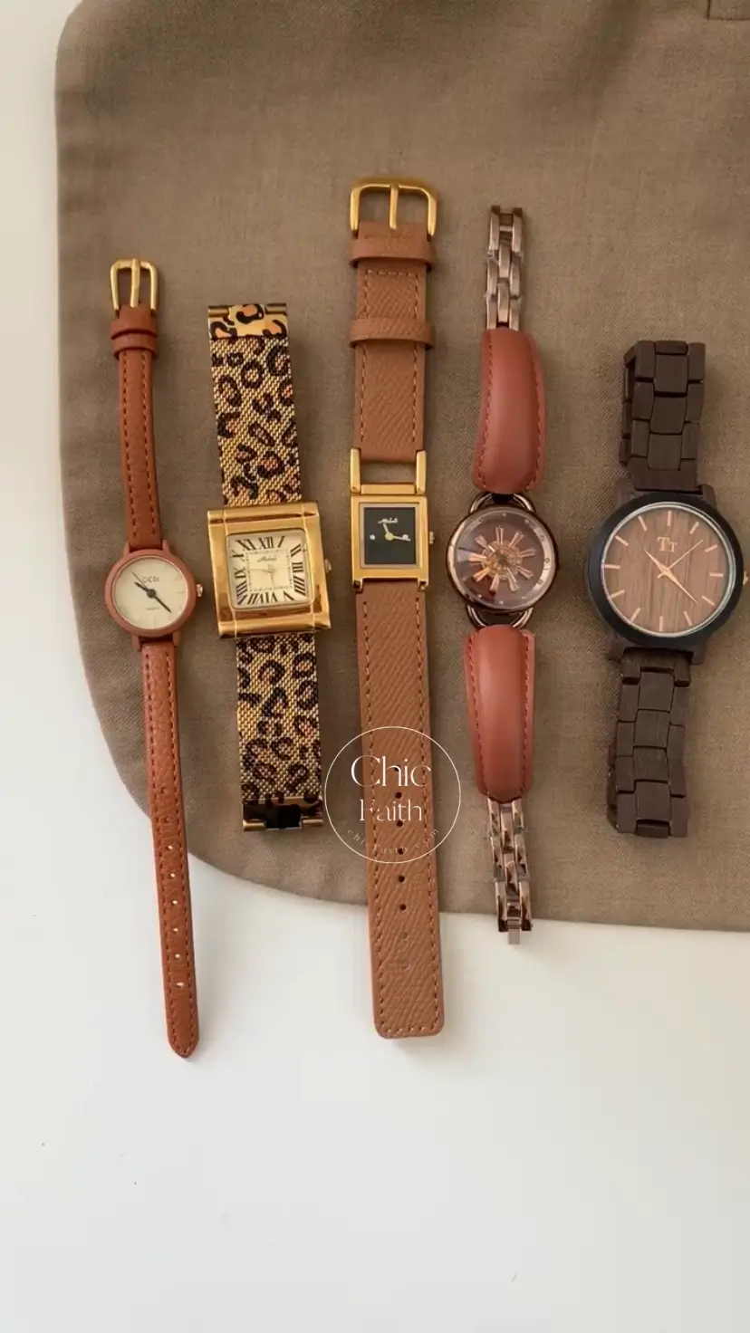 Brown ladies watch collection picture