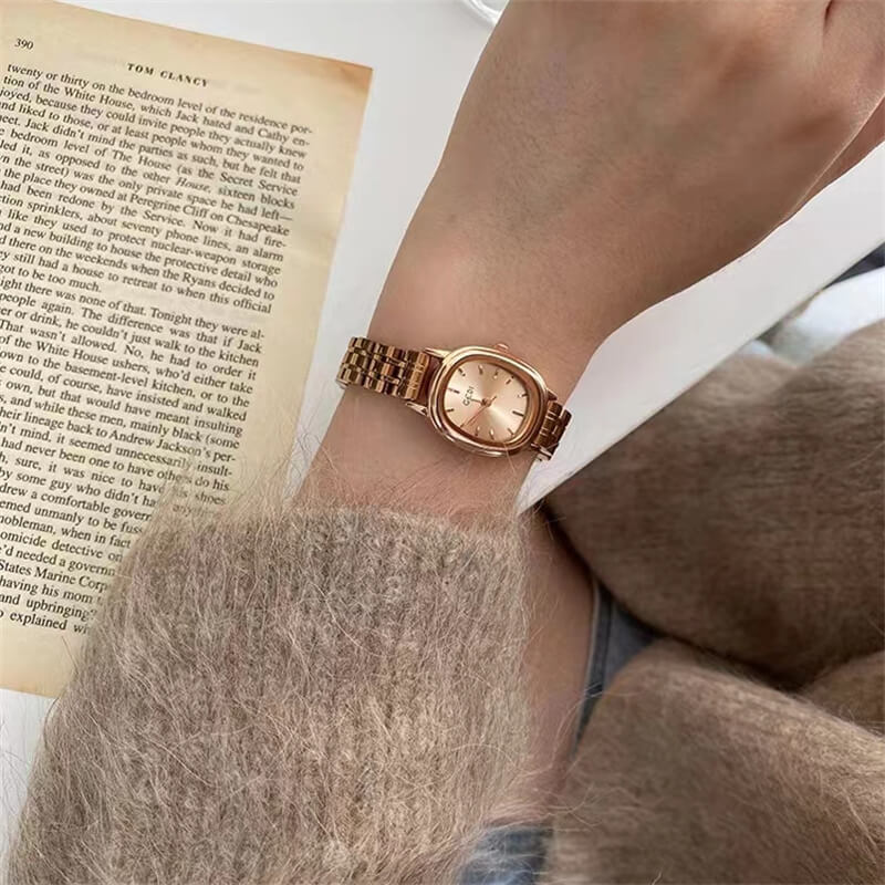 Women’s Rose Gold Oval Bracelet Watch