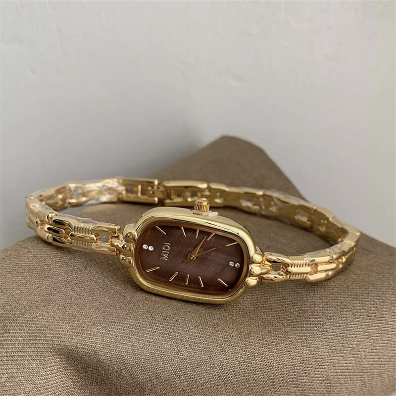 Dainty Gold/Silver Oval Mother of Pearl Bracelet Watch
