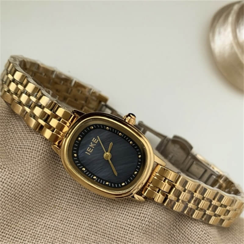 Vintage Gold/Silver Oval Face Bracelet Watch