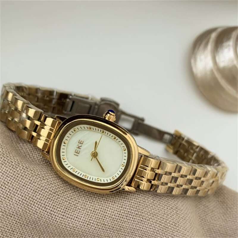Vintage Gold/Silver Oval Face Bracelet Watch