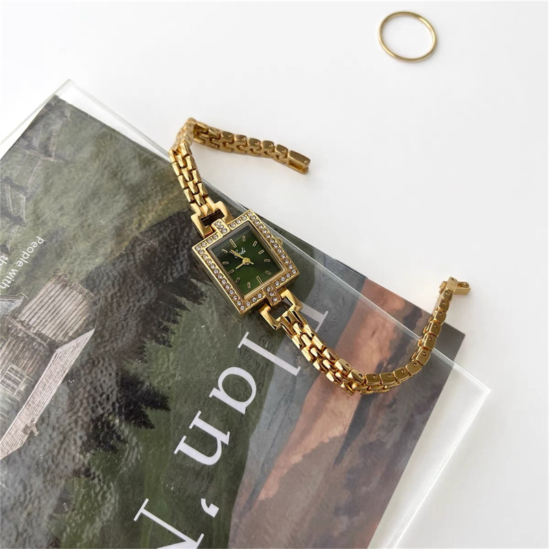 Dainty Silver Rectangle Face Stainless Steel Bracelet Watch