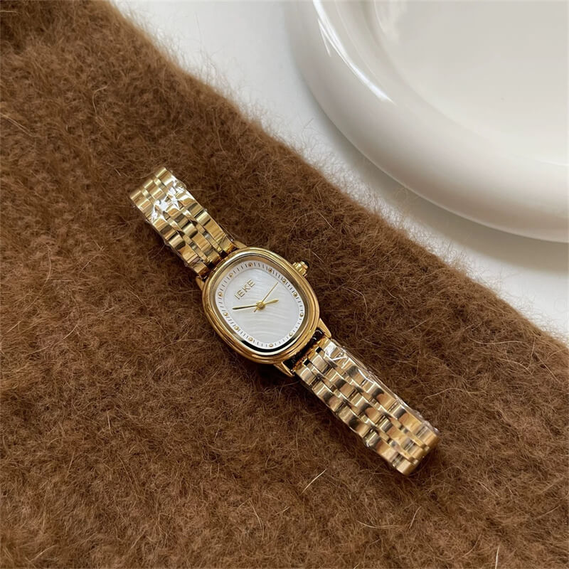 Vintage Gold/Silver Oval Face Bracelet Watch