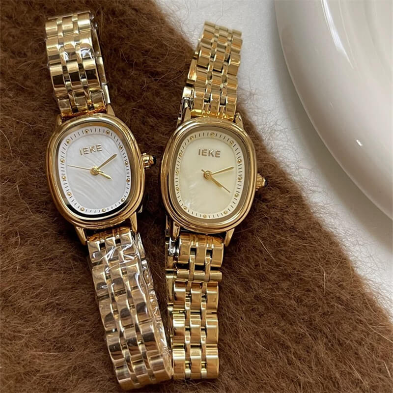 Vintage Gold/Silver Oval Face Bracelet Watch