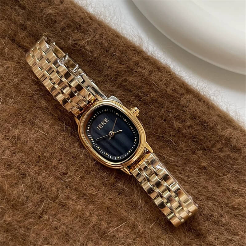 Vintage Gold/Silver Oval Face Bracelet Watch