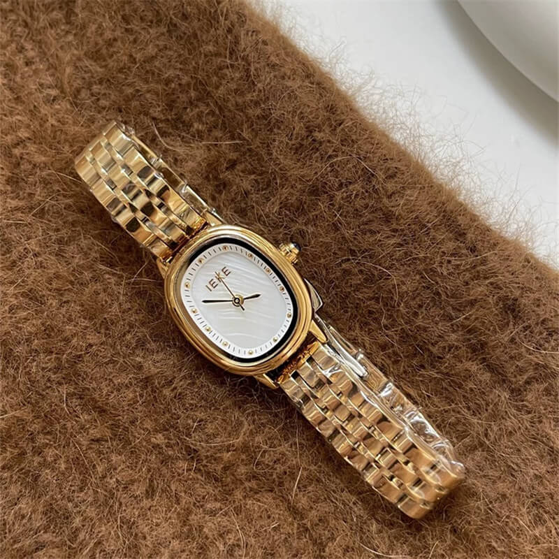 Vintage Gold/Silver Oval Face Bracelet Watch