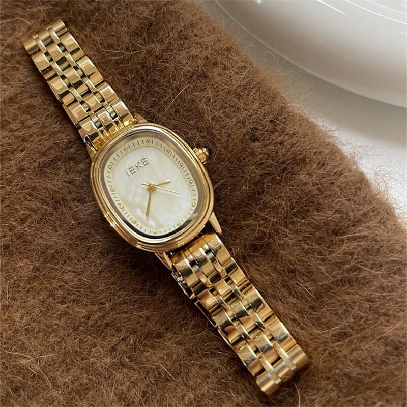 Vintage Gold/Silver Oval Face Bracelet Watch