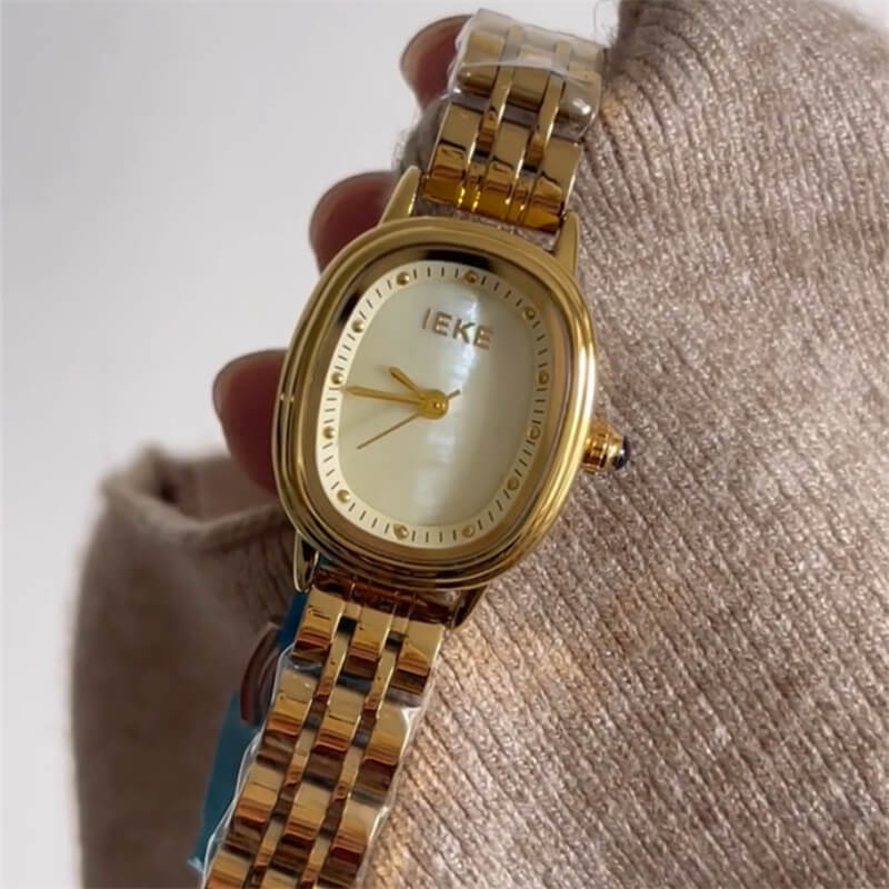 Chic Oval Face Mother of Pearl Dial Bracelet Watch