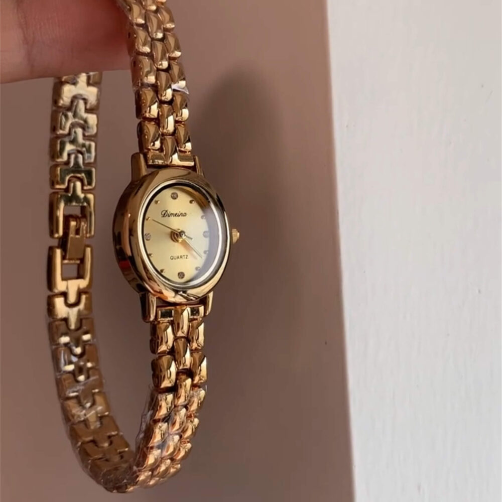 Dainty Gold Round Stainless Steel Small Face Watch