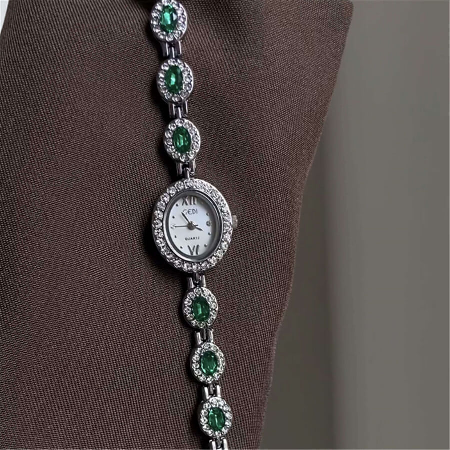 Minimalist Style White Small Oval Face Bracelet Watch for Women