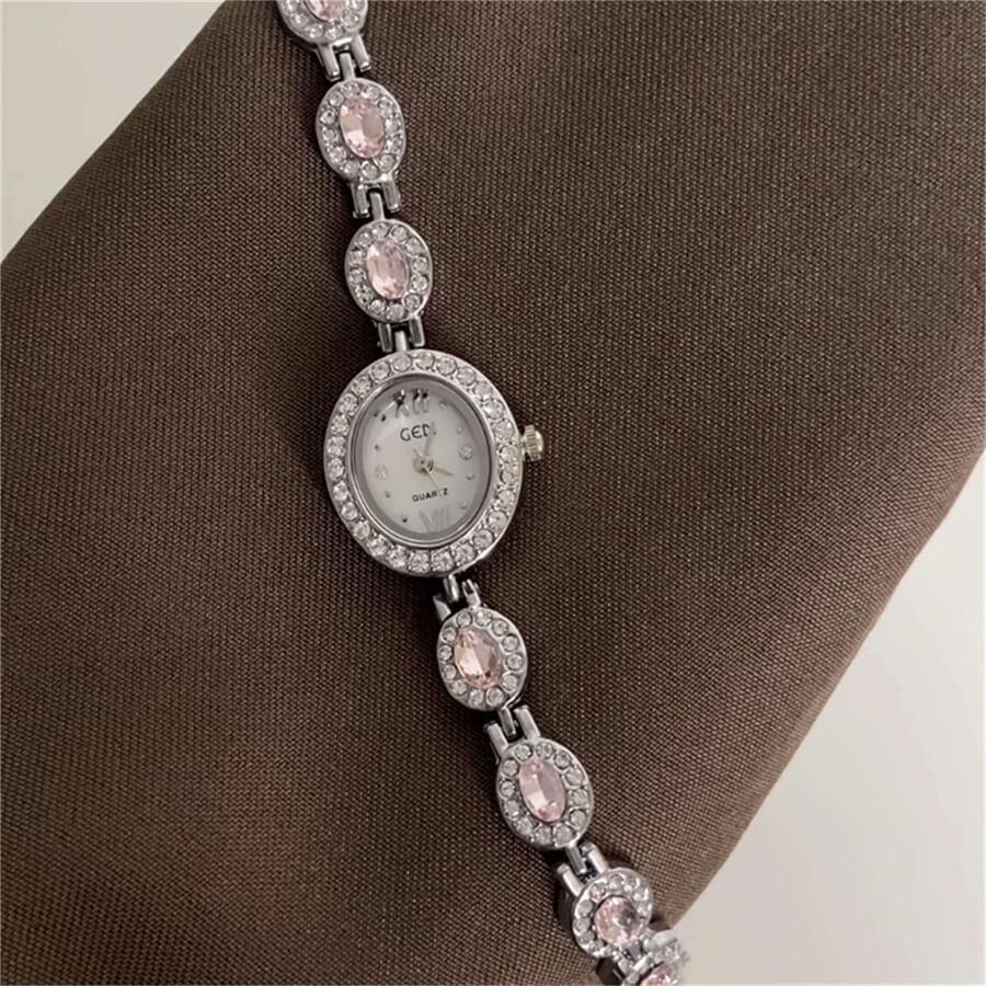 Minimalist Style White Small Oval Face Bracelet Watch for Women