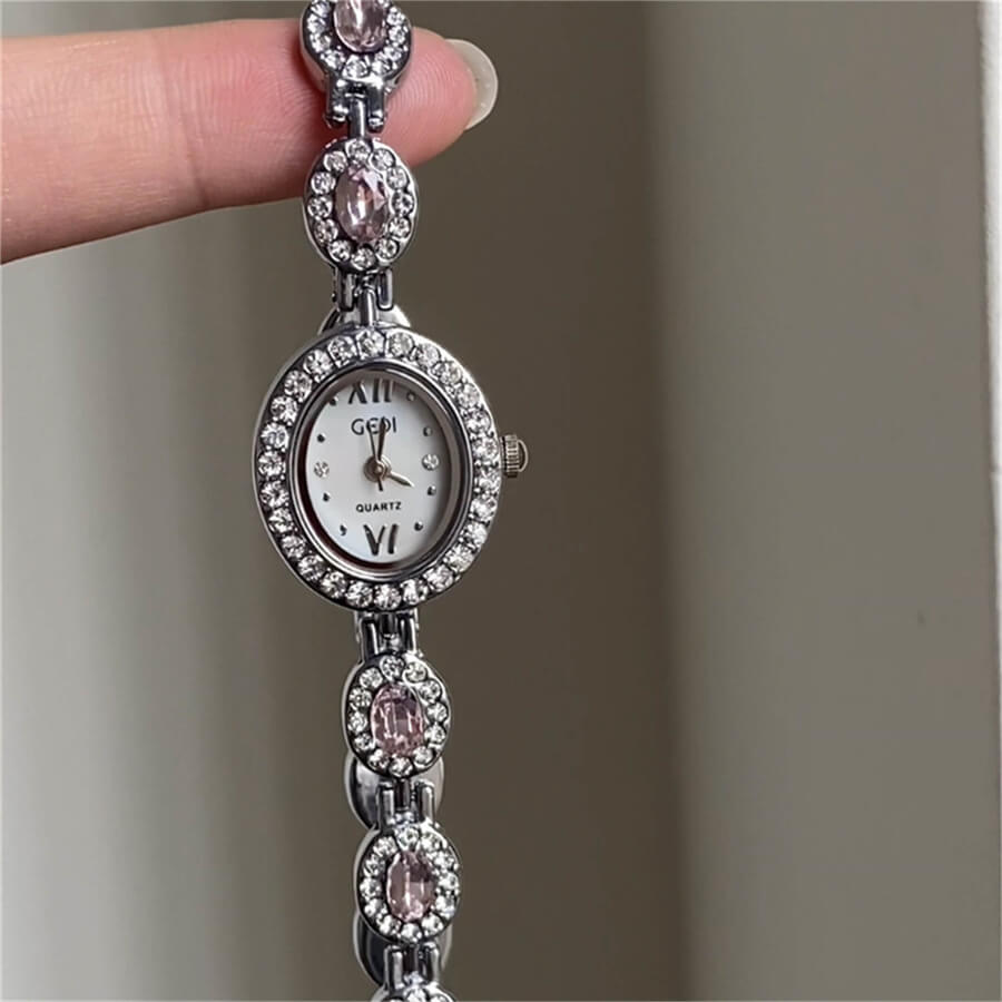 Minimalist Style White Small Oval Face Bracelet Watch for Women