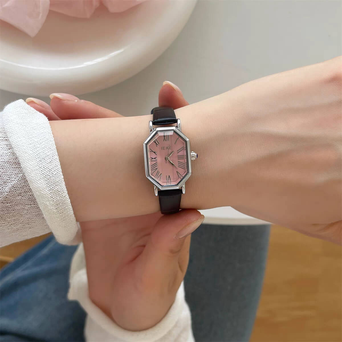 Chic Style Brown/Black Genuine Leather Watch