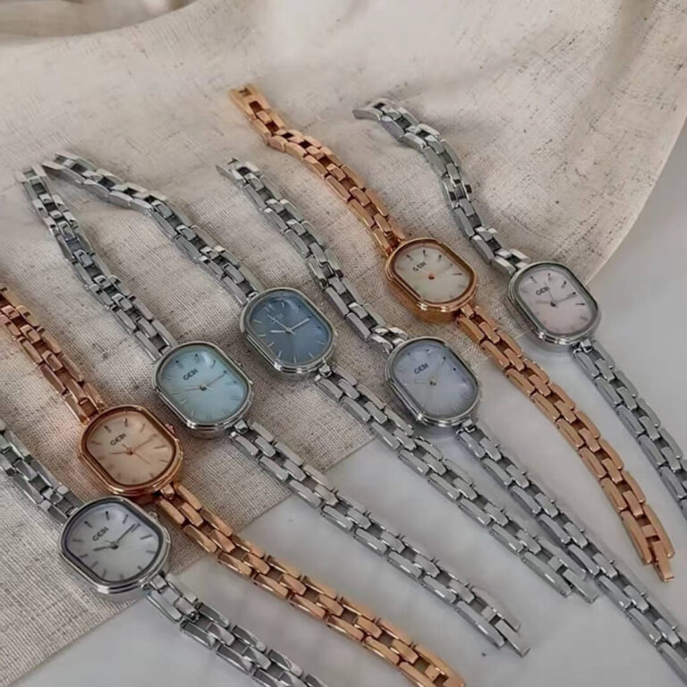 Minimalist Style Gold/Silver Oval Stainless Steel Ladies Watch