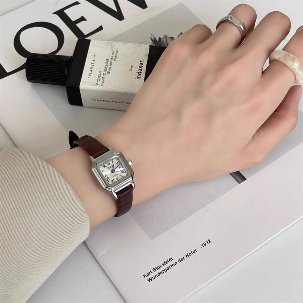 watch362-02.jpg Chic Style Gold/Silver/White Square Genuine Leather Watch