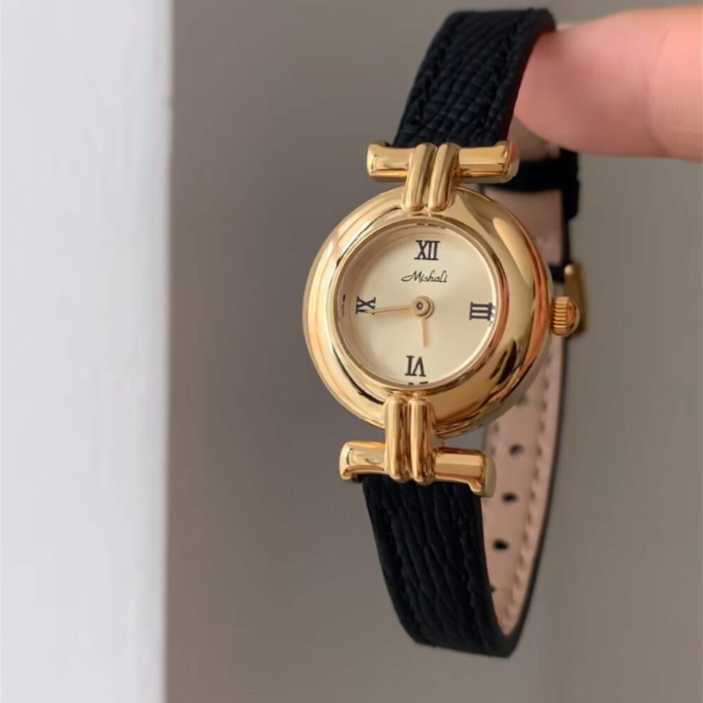 watch363-07.jpg Dainty Brown-Gold Round Leather Watch for Women