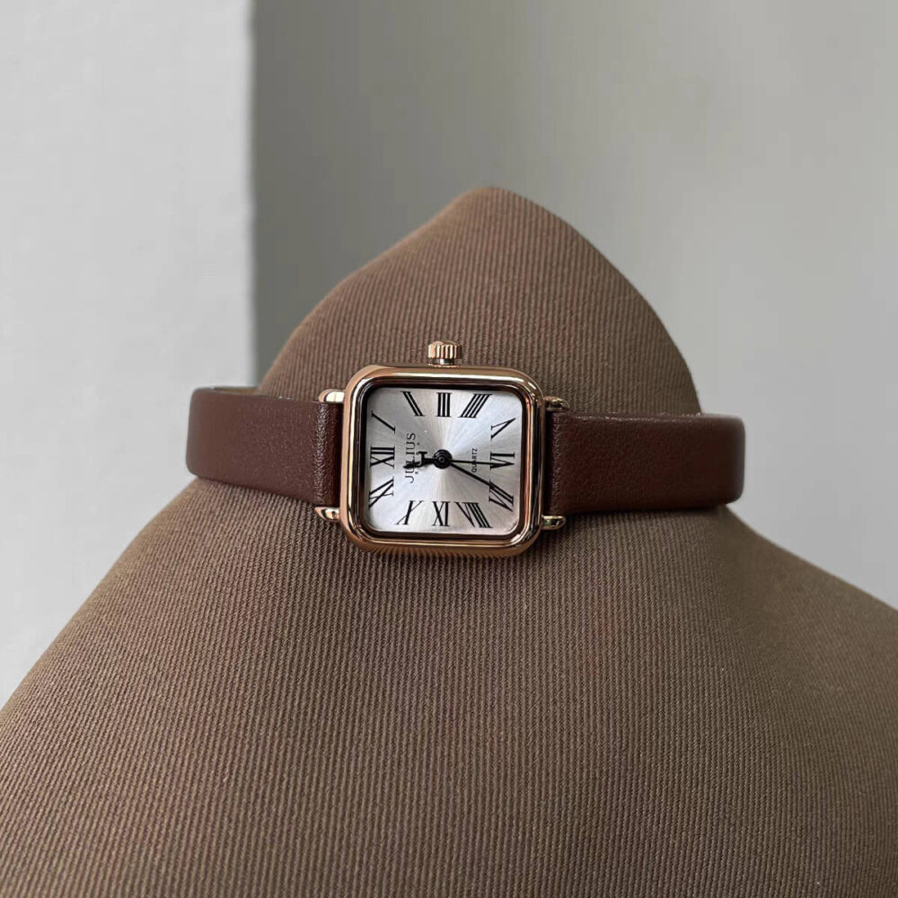 watch394-04.jpg Dainty Brown Small Square Genuine Leather Watch