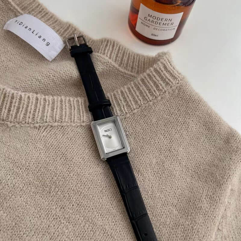 watch401-02.jpg Classic Black Rectangle Genuine Leather Watch