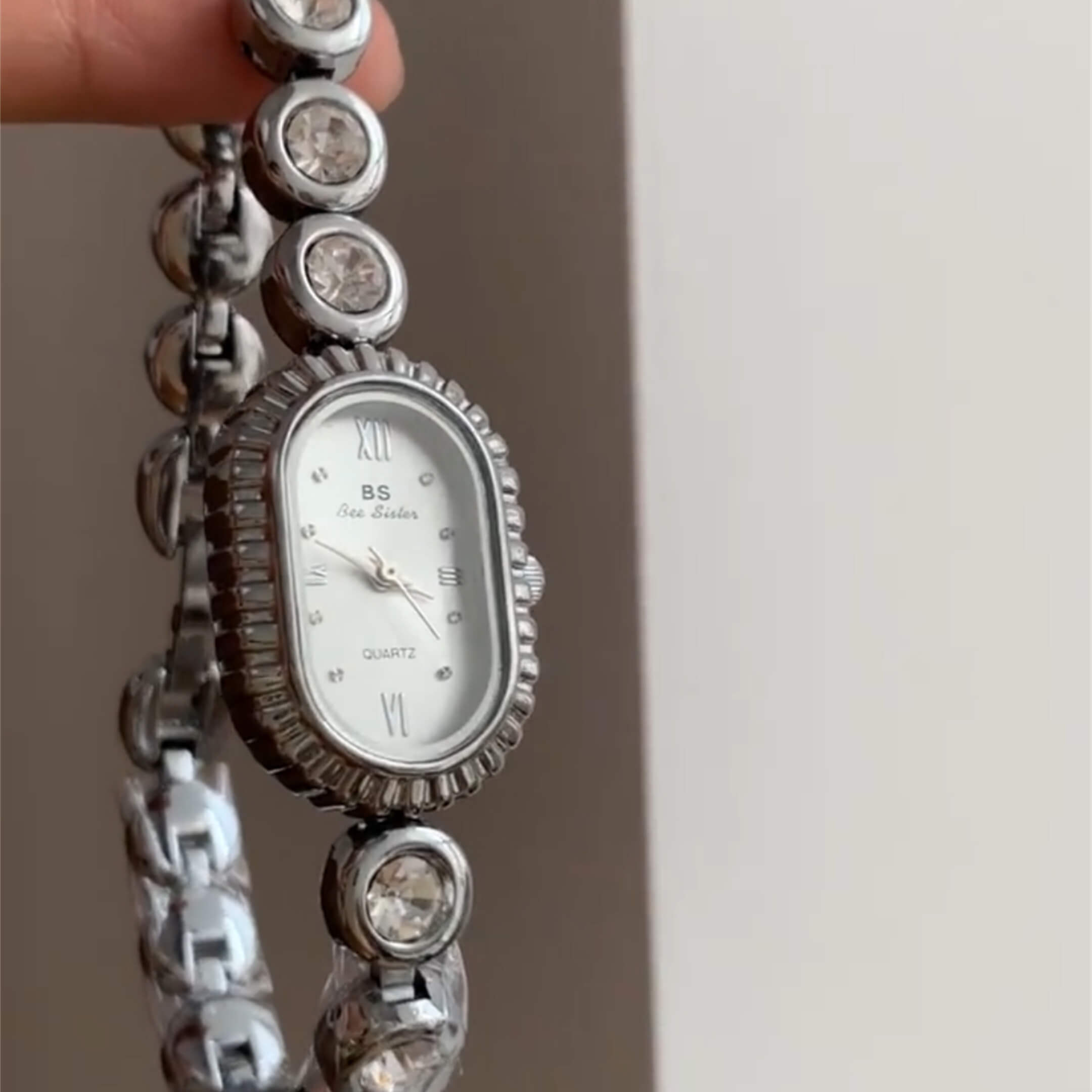 Chic Gold/Silver Round-Square Face Bracelet Watch