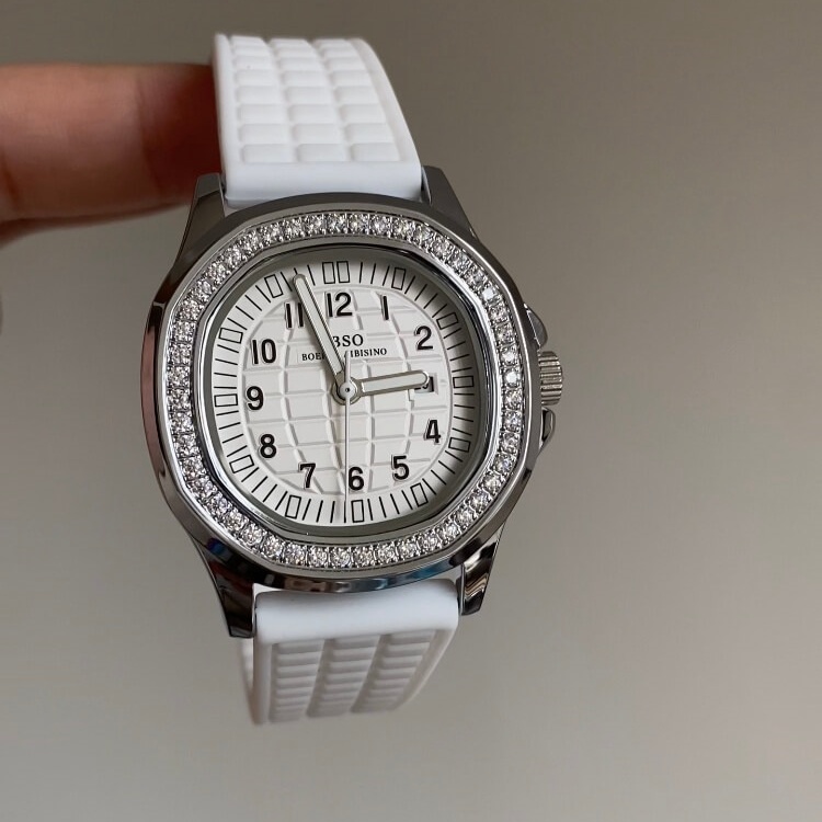 Chic Style White/Black Round Silicone Watch