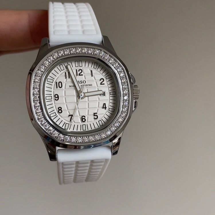 Chic Style White/Black Round Silicone Watch