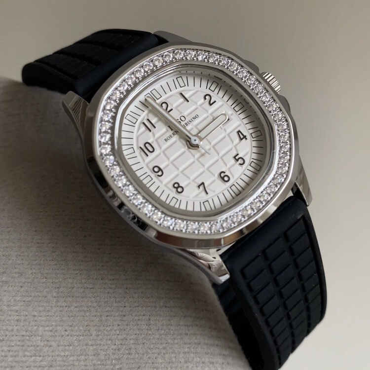 Chic Style White/Black Round Silicone Watch