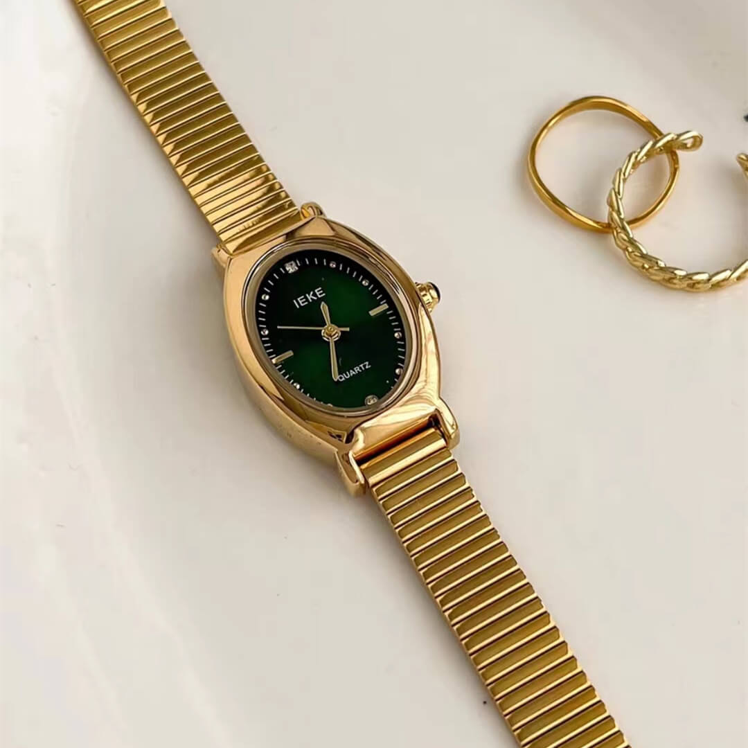 Vintage-Inspired Rose Gold Oval Bracelet Ladies Watch