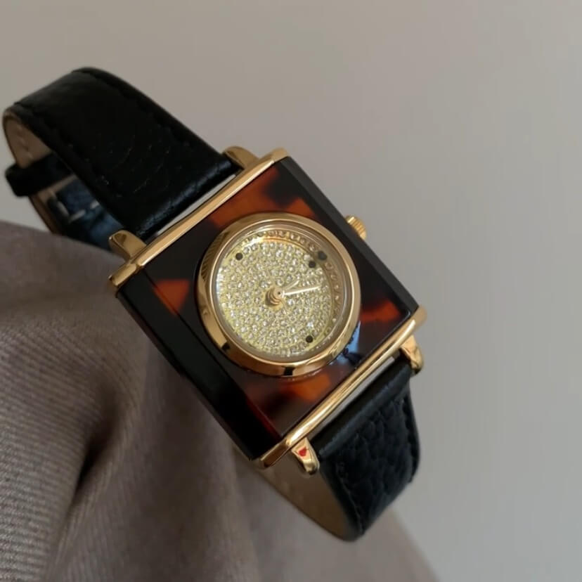 Vintage Square Genuine Leather Women’s Watch