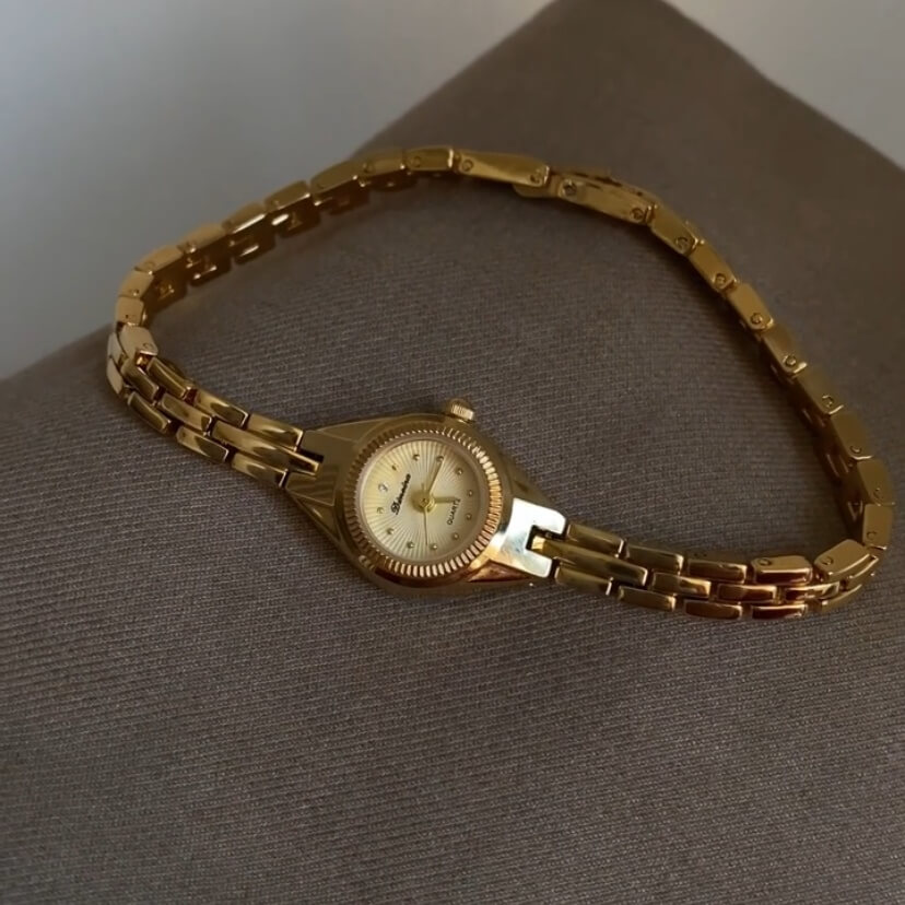 Dainty Gold Small Round Face Women’s Watch