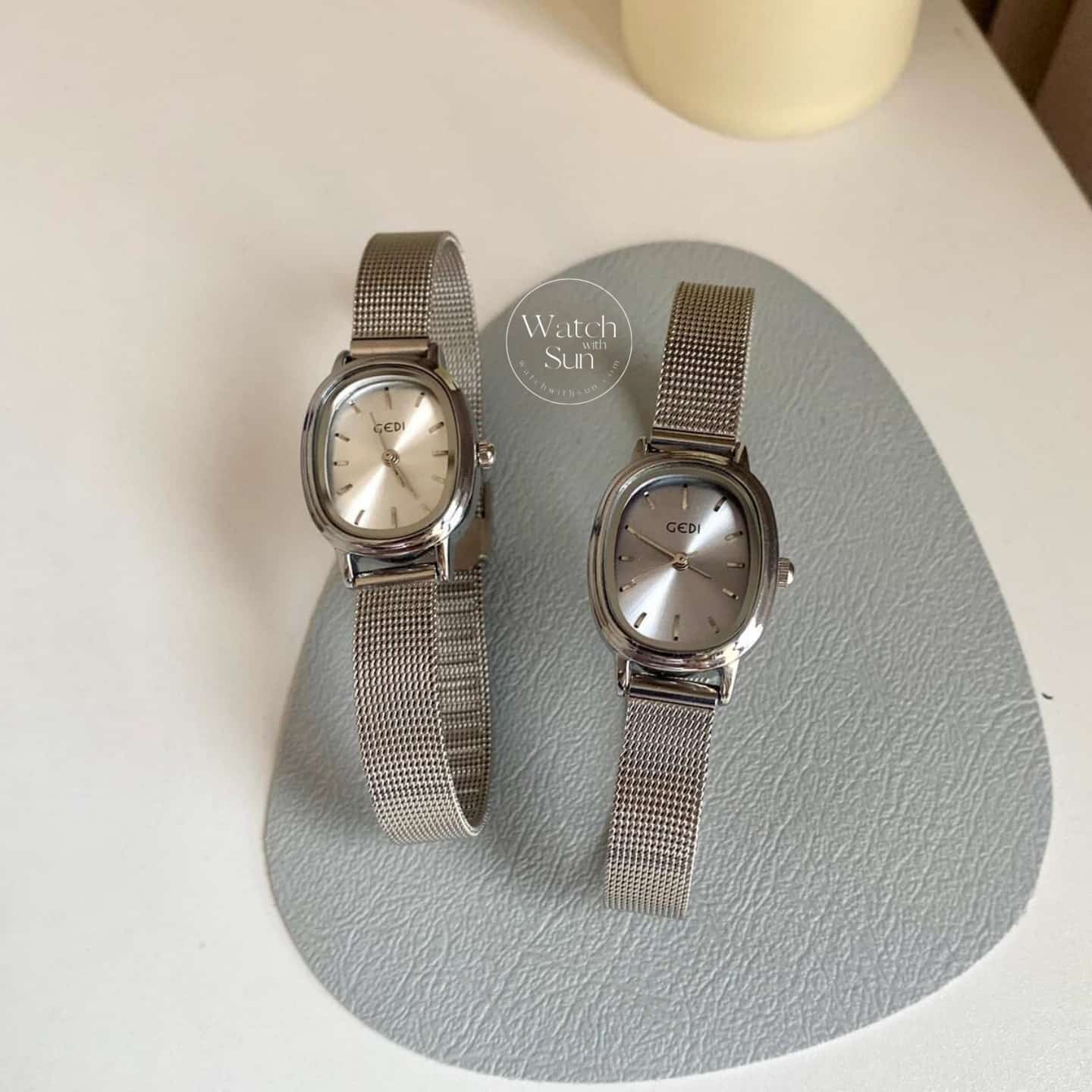 Vintage Style Silver Oval Women's Stainless Steel Watch