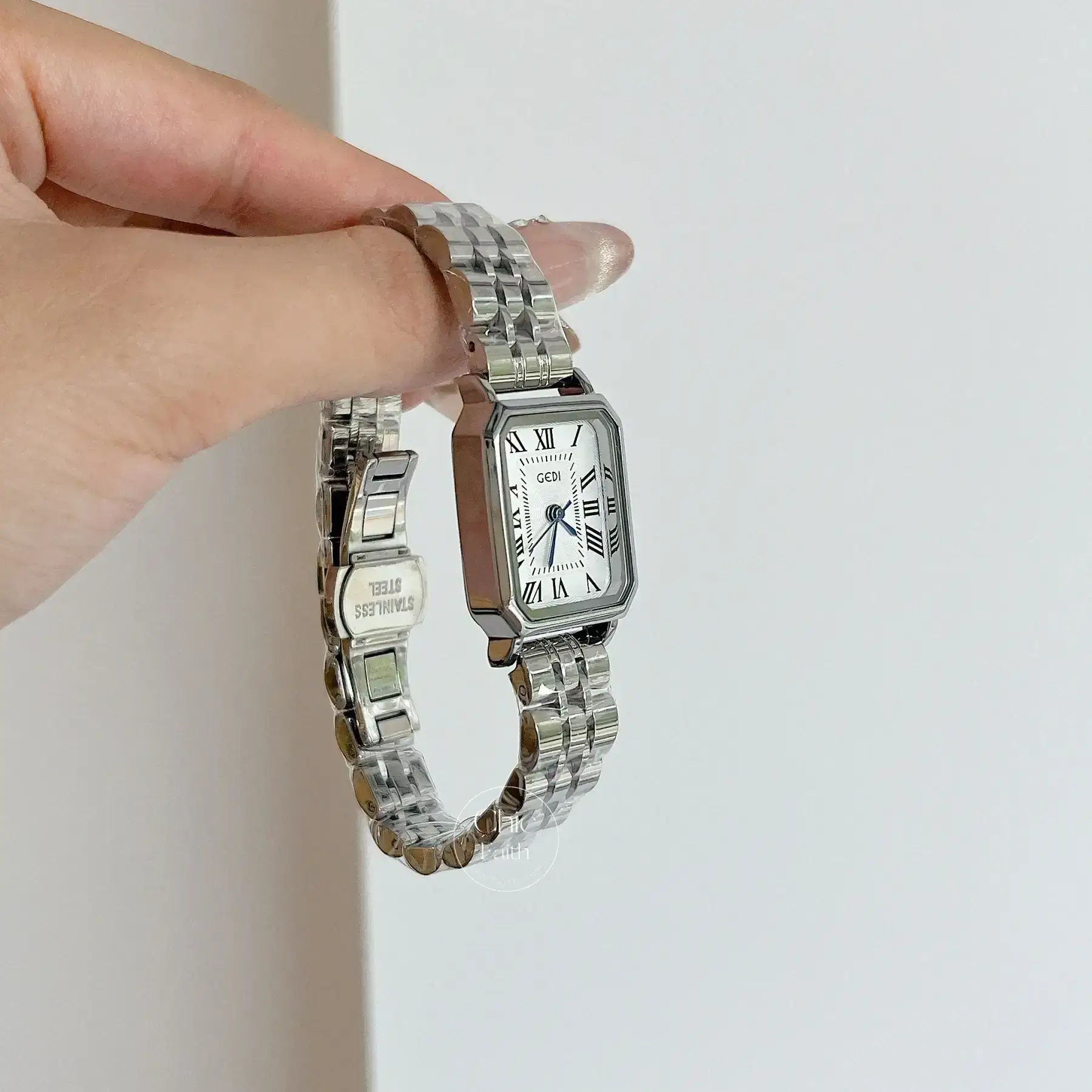 Dainty Silver Square Bracelet Ladies Watch