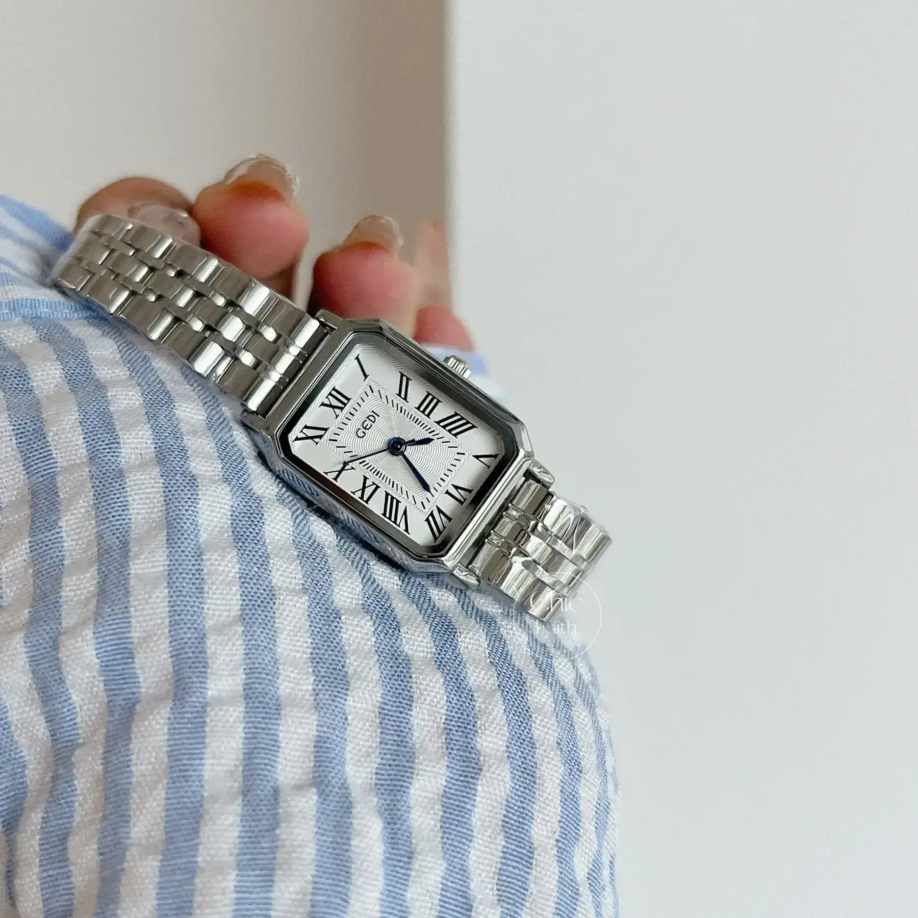 Dainty Silver Square Bracelet Ladies Watch