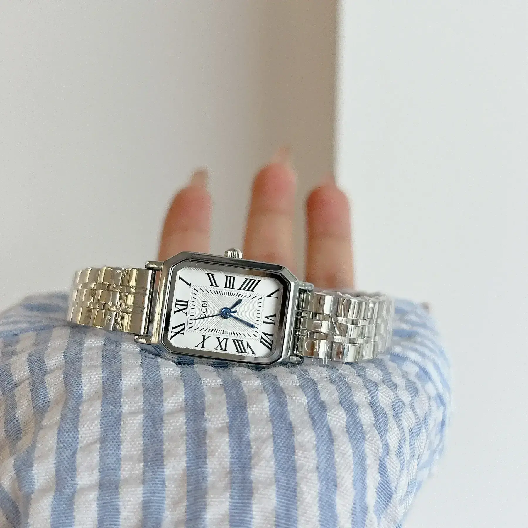 Dainty Silver Square Bracelet Ladies Watch