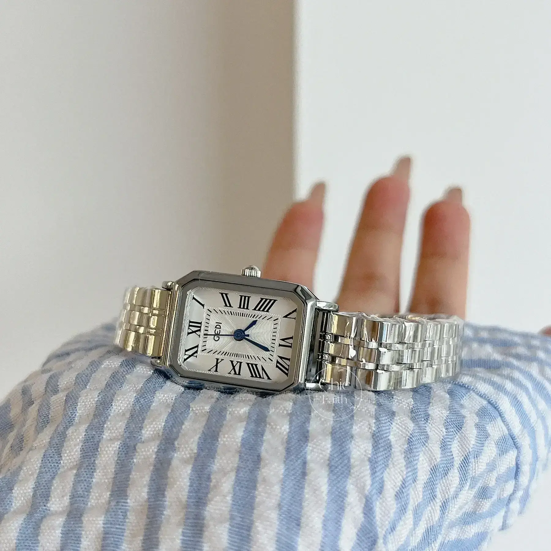 Dainty Silver Square Bracelet Ladies Watch