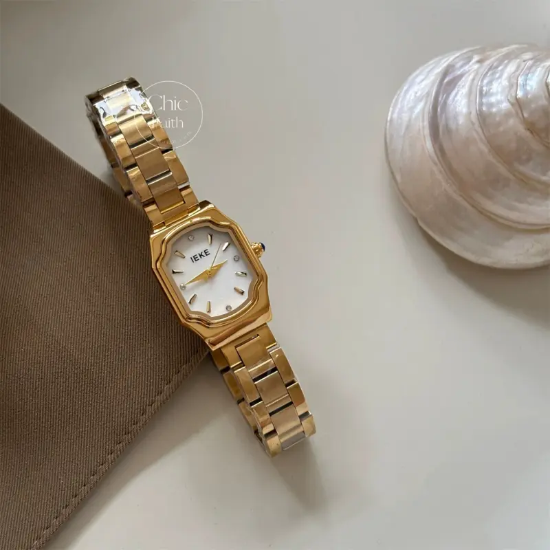 Vintage-Inspired Beige Mother of Pearl Dial Women's Bracelet Watch