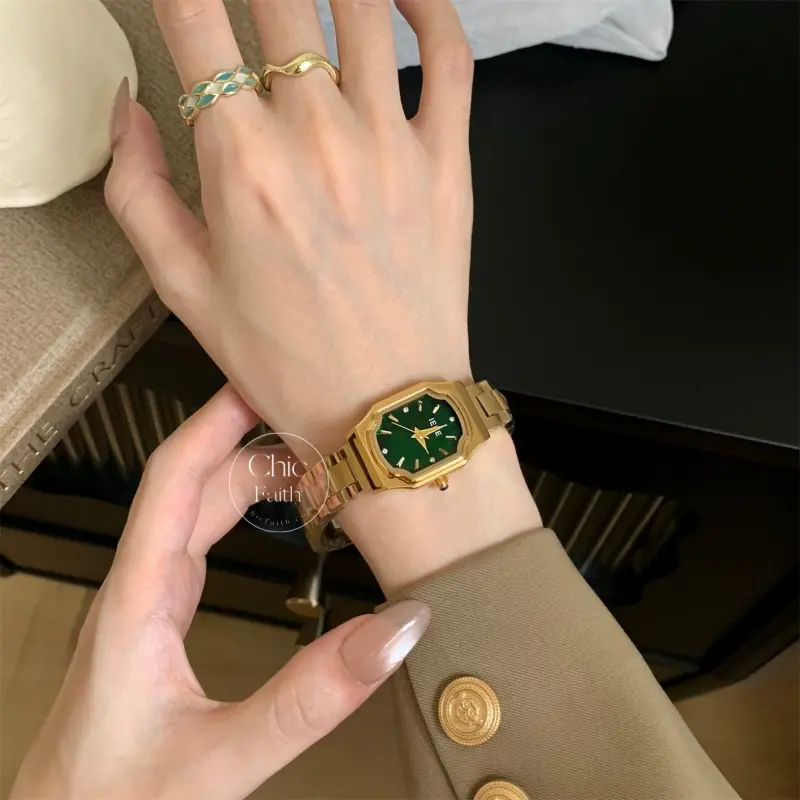 Vintage-Inspired Beige Mother of Pearl Dial Women's Bracelet Watch