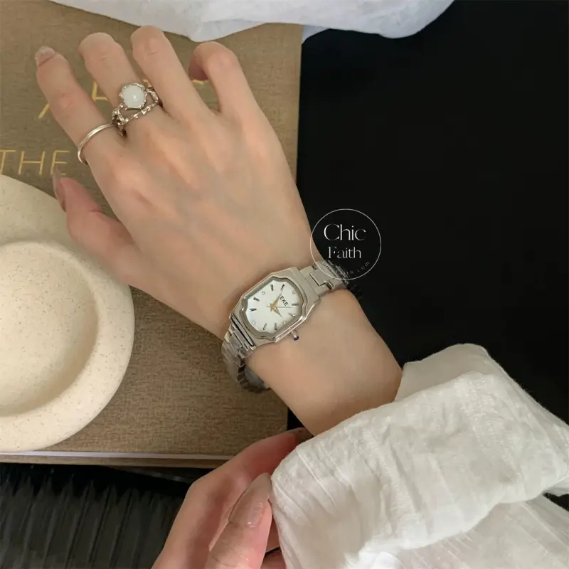 Vintage-Inspired Beige Mother of Pearl Dial Women's Bracelet Watch