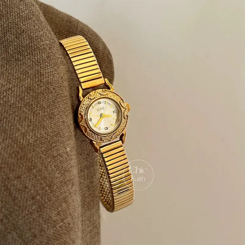 Vintage Style Gold/Silver Round Face Bracelet Ladies Watch