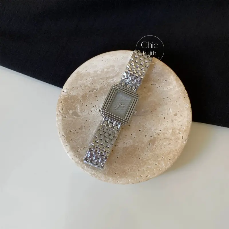 Minimalist Gold/Silver Square Face Stainless Steel Watch for Women