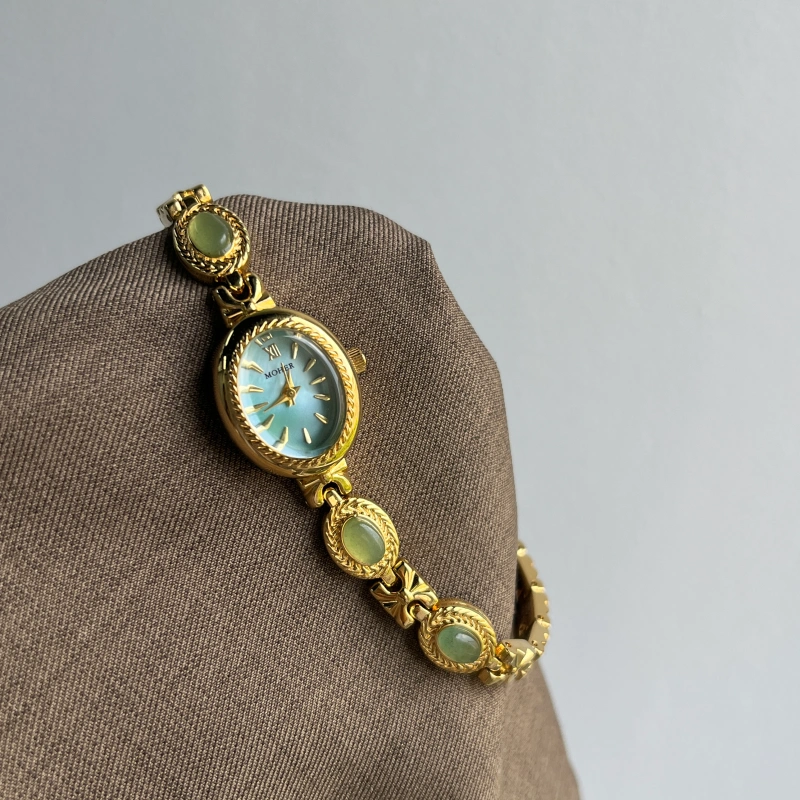 MoHer Watch Mint Green Handmade Jade Gemstone Bracelet Watch