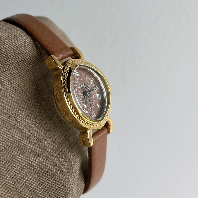 MoHer Watch Classic Brown Leather Strap Watch for Women