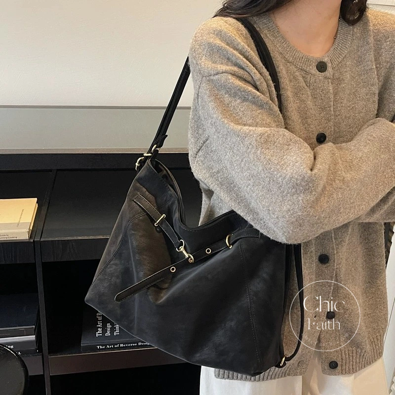 Chic Black/Burgundy/Brown/Gray Leather Women's Leather Tote Bag