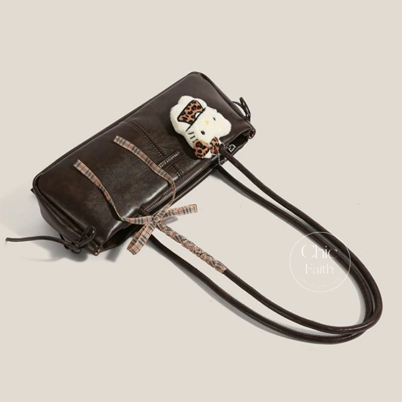Chic Brown Women's Leather Shoulder Bag