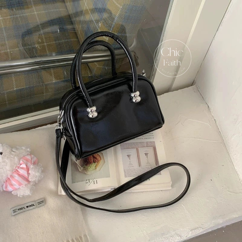 Chic Yellow/Blue/White/Black Leather Mini Women's Shoulder Bag
