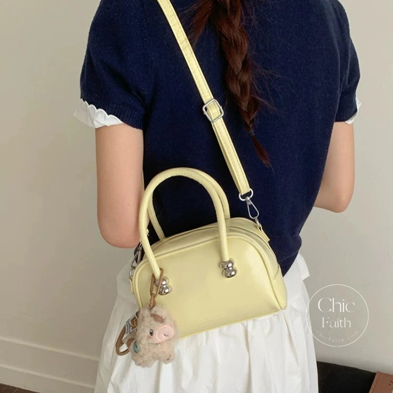 Chic Yellow/Blue/White/Black Leather Mini Women's Shoulder Bag