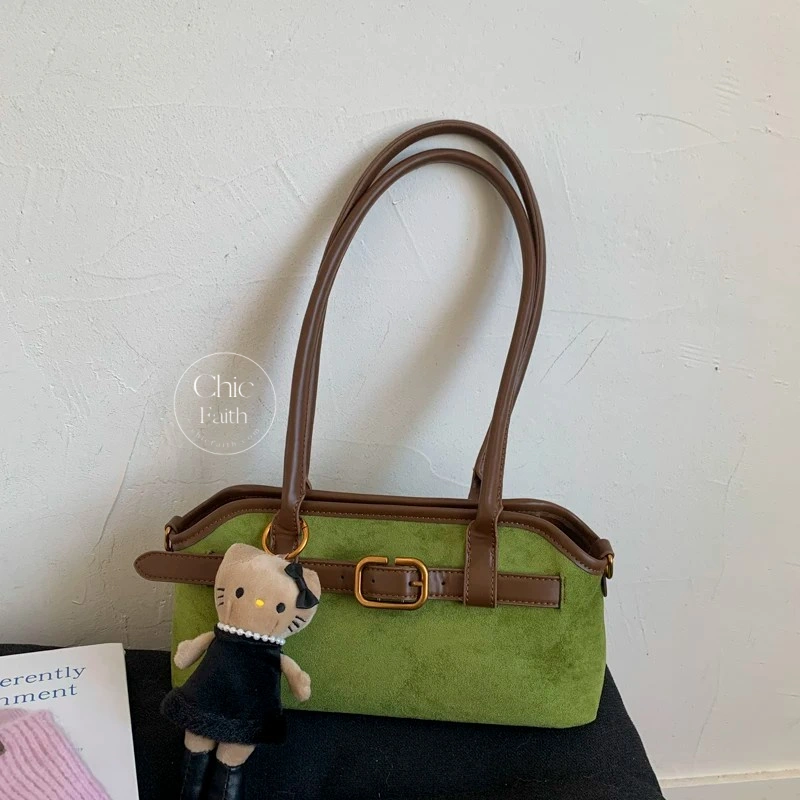 Classic Coffee/Brown Suede Women's Underarm Shoulder Bag