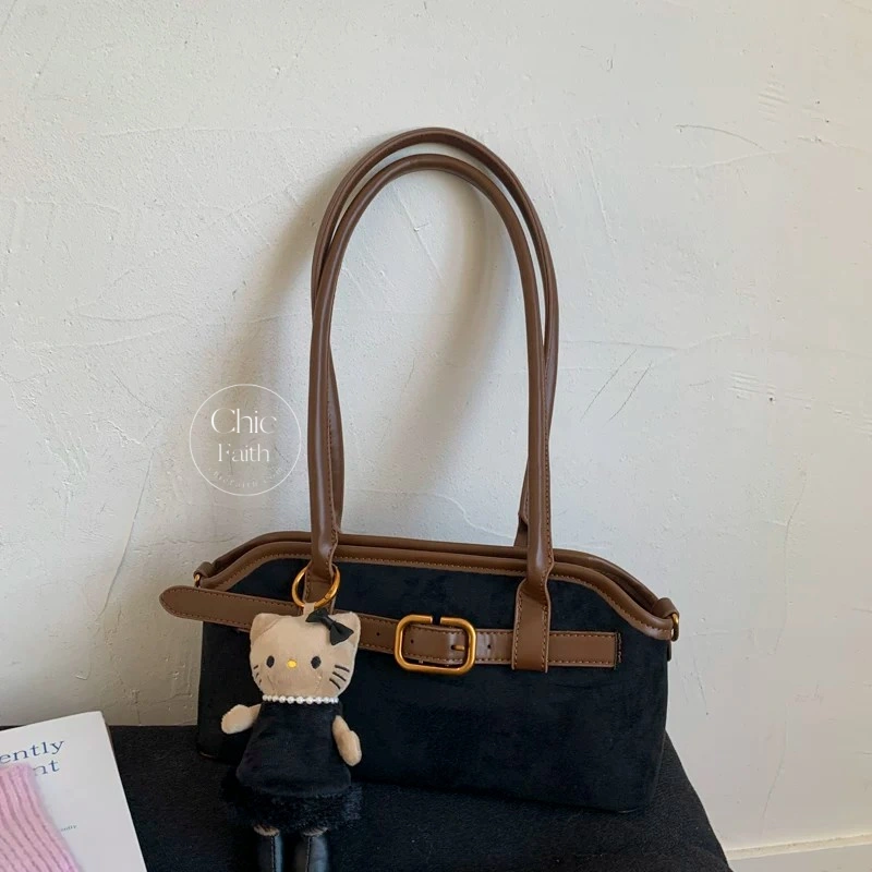 Classic Coffee/Brown Suede Women's Underarm Shoulder Bag