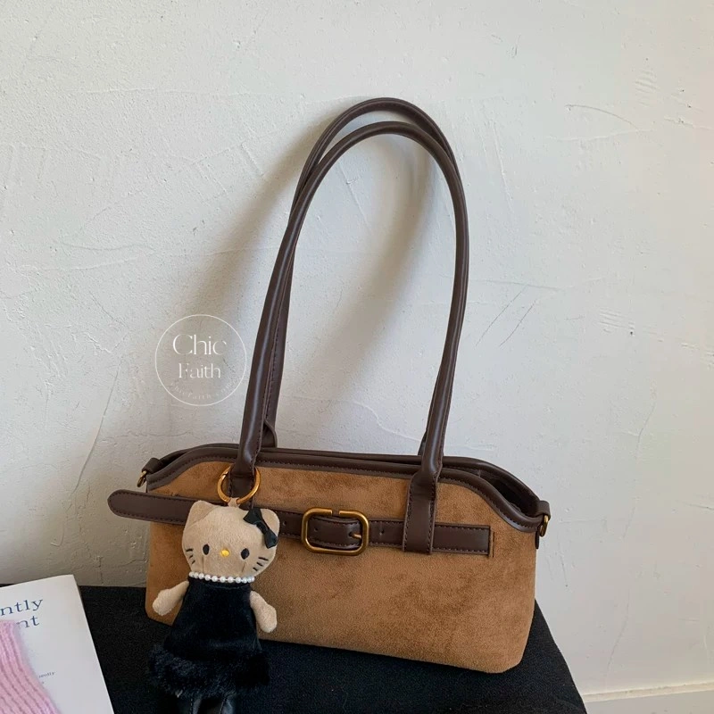 Classic Coffee/Brown Suede Women's Underarm Shoulder Bag